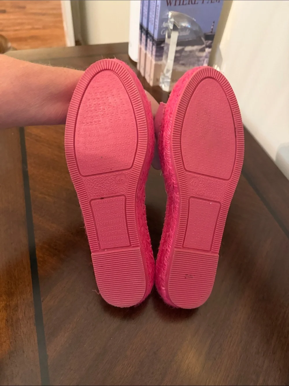 MANEBI Hamptons Suede double sole slides in Bold Pink Size 9.5